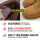 Couple's genuine leather rhubarb boots 2024 new autumn and winter retro women's shoes British style short boots Women's thick-soled Martin boots