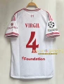 2627 liverpool away custom #4 jersey + champions league armband