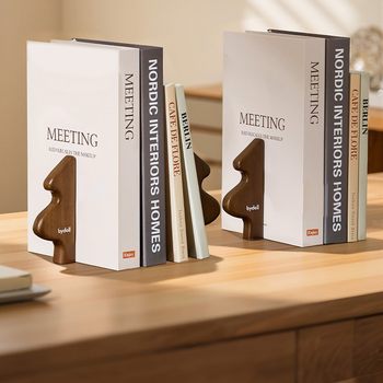 Student Desktop Solid Wood Bookend Assembled Telescopic Anti-Falling Metal Book Bookend Office Ins Bookshelf Storage Box