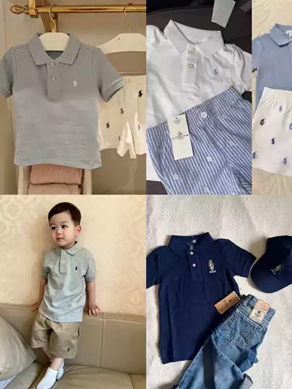 Ralph new 2025 four color children's polo short sleeve top