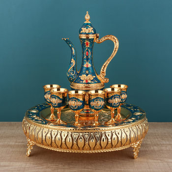 European Palace Wine Set, Household Antique Wine Bottle, Creative Accessible Luxury Retro White Wine Glass, Arabian Middle Eastern Ornaments