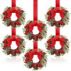 Cross-Border Bow Ribbon Closet Hanging Ring Home Decoration Christmas Wreath Door Hanging Manufacturer Sales Christmas