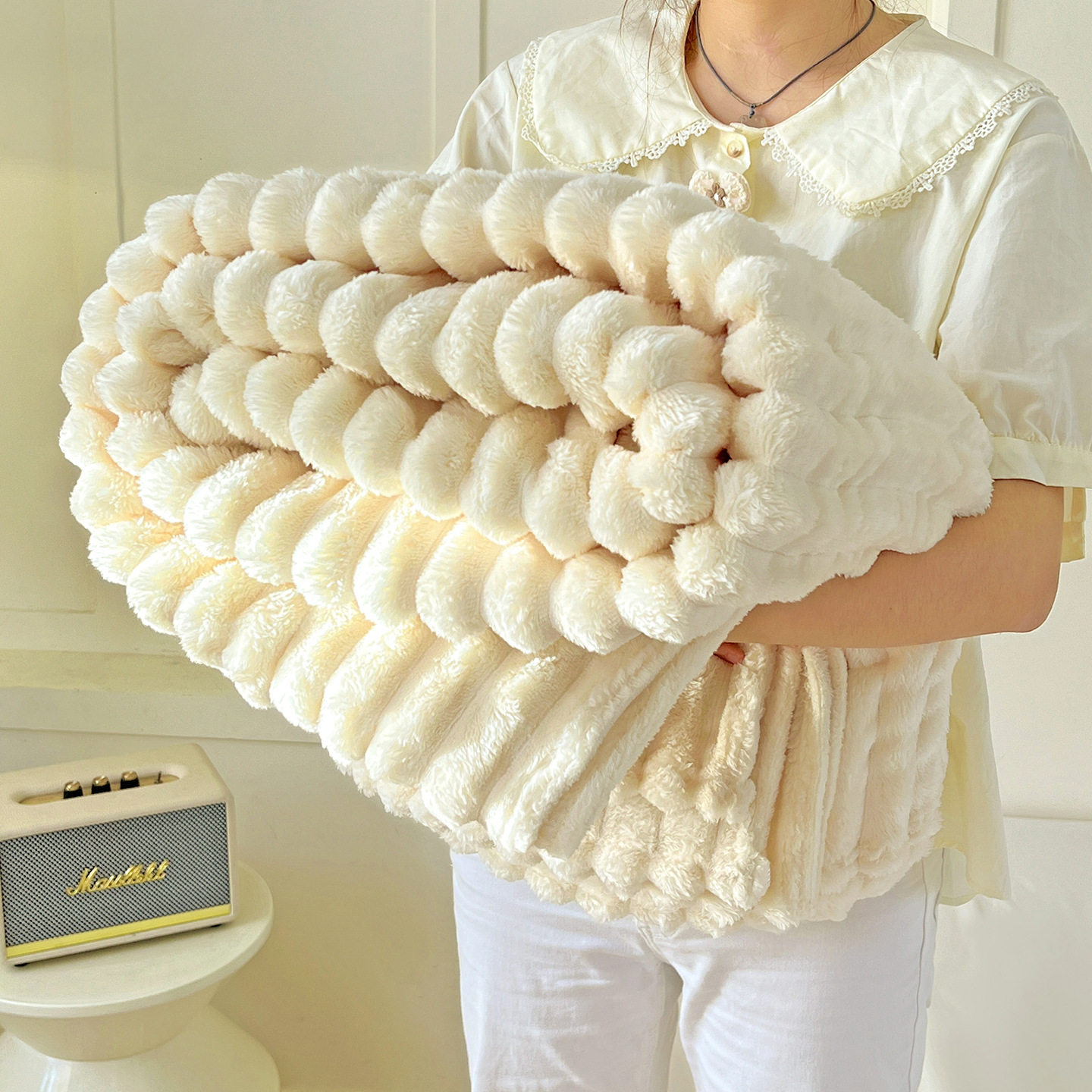 Winter Rabbit Plush Thickeneded Warm Bed Sheets Blanket Flannel Milk Velvet Home Dormitory Multi-Functional Plush Blanket