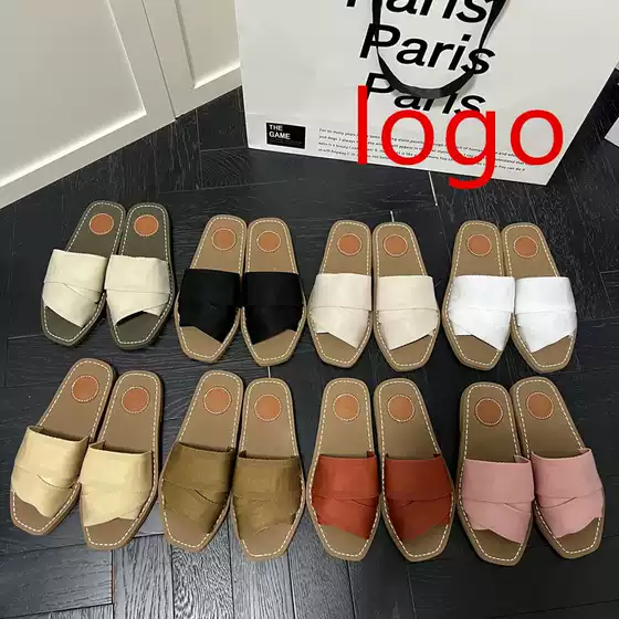 Letter Slippers for Women Summer Outer Wear 2024 New Casual Vacation Internet Celebrity Flats Bottom Flip Flops Cross Sandals for Women