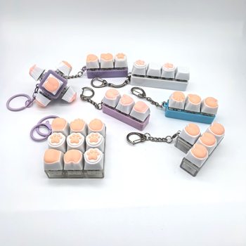 Cross-Border Silicone Scissors, Rock-Paper-Scissors, Cat Paw, Butt Pinch Tester, Keyboard Stress Relief Creative Pendant Keychain