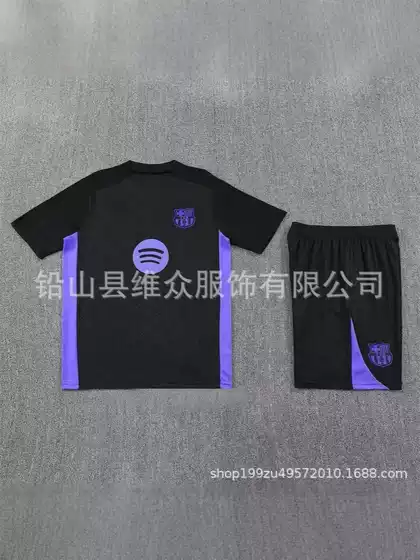 2026 New Barcelona Black and Purple Color Football Uniform Set for Adults, Quick-Drying and Breathable Competition Training Jersey, Customizable with Numbers