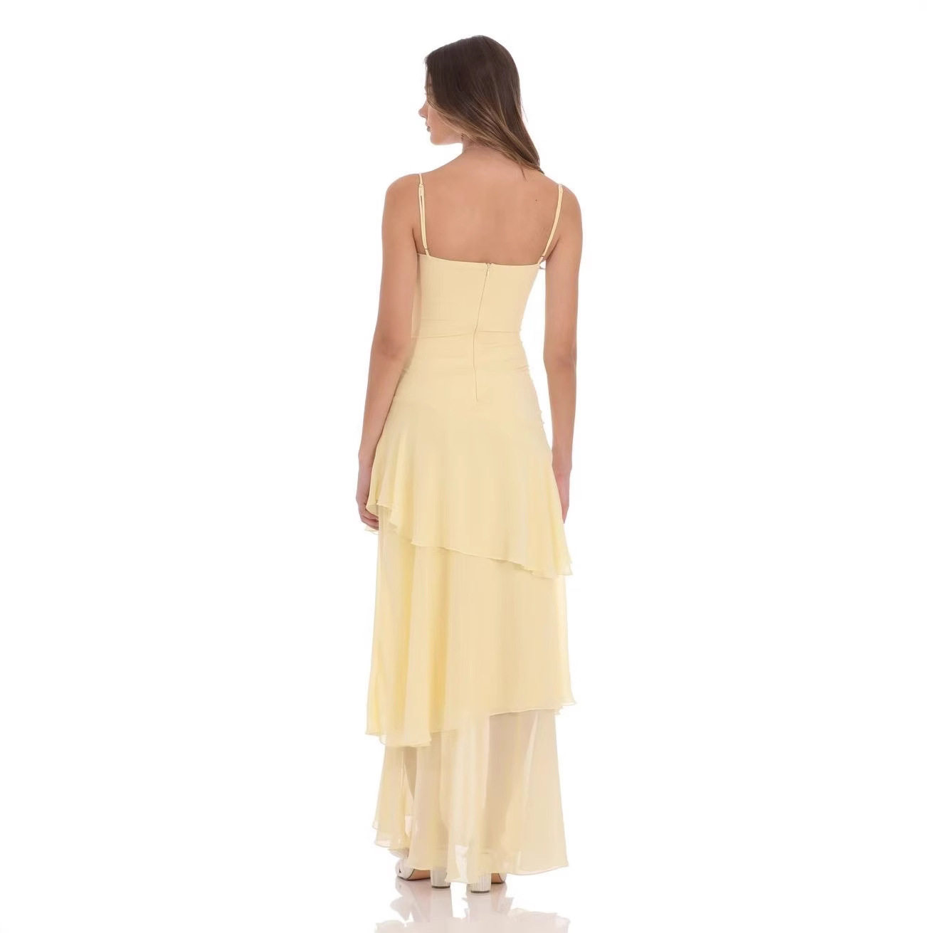 Womens Casual Maxi Dress Adjustable Straps Elegant Design Lightweight Fabric Perfect for Vacation or Summer Events