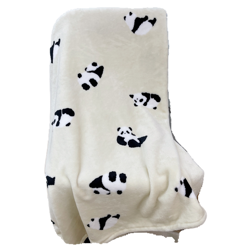 Soft fufu Cute Panda Peng Peng Warm Blanket | Thickened Autumn and Winter New Nap Warm Bed Sheet Milk Blanket