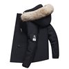 New Men's down Jacket Workwear Winter White Duck down Thick Coat with Fur Collar Trendy in Stock