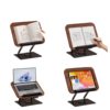 360 ° Black Walnut Solid Wood Liftable Reading Rack Rotating Adult Reading Bookshelf Reading Rack Desktop Rotatable