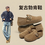 Весенне-осенняя новая обувь Birkenstock на толстой подошве, мужская верхняя одежда в стиле ретро, обувь в горошек, повседневная обувь для ленивых, корейская мужская обувь