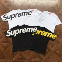 Cross-Border High-Quality Supreme T-Shirts with Large Logo Print on the Back, Casual and Versatile, Unisex Pure Cotton T-Shirts Wholesale