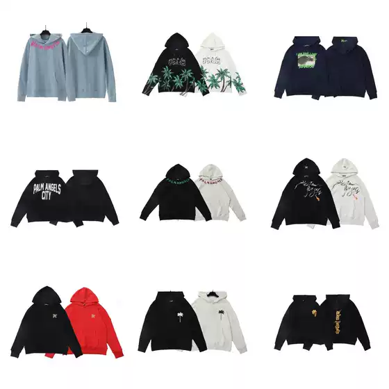 Cross-border Foreign Trade pa Angel Classic Letter Embroidery High Street Tide Brand Loose Men and Women Couple Hoodie Hoodie
