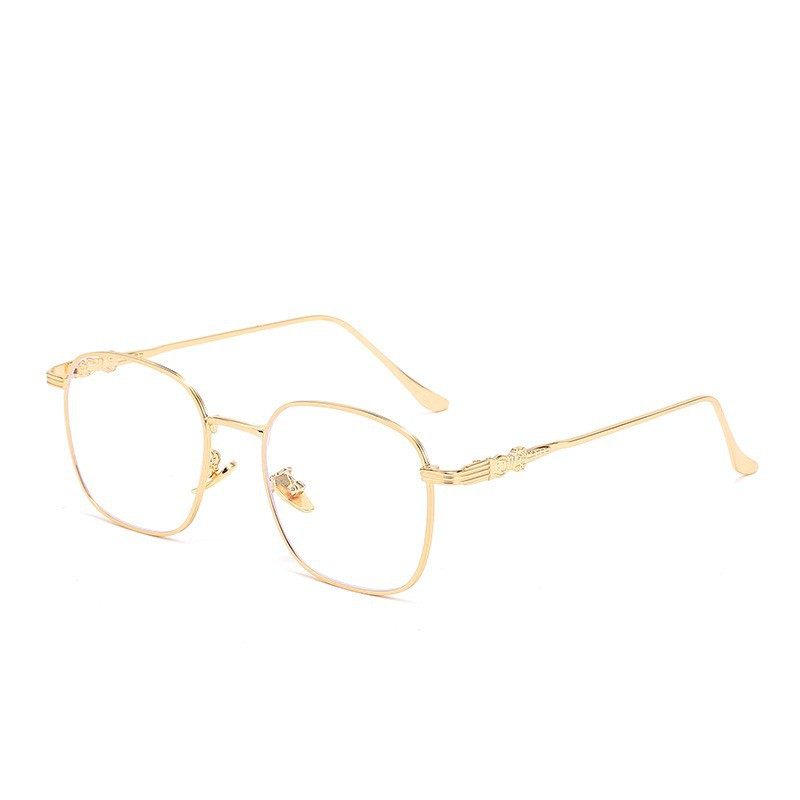 New Fashion Color-Changing Myopia Glasses Men's Large Frame Metal Frame Cream Anti-Blue Glasses Women's Cyber Celebrity Glasses Frame