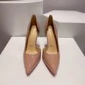 Dark nude patent leather-heel height 12cm