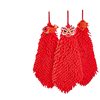 Chenille Hand Towel, Bright Red Festive Gift Towel, Kitchen and Bathroom Hanging Absorbent Towel, Household Hand-Drying Towel with the Character for Good Fortune