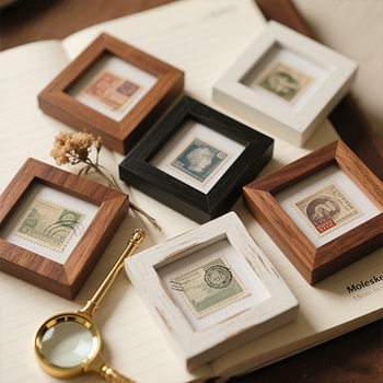 Wooden Creative Photo Frame for Filling Photos, Office Desk Display, Square Picture Frame, Casual Hollow Display Cabinet