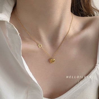 Meichen Korean Heart Necklace Women's Clavicle Chain Accessible Luxury Niche Design 2021 New Titanium Steel Pendant Simple