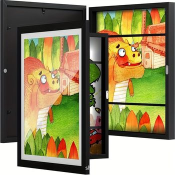 Cross-Border Popular Kidsartframe Magnetic Photo Frame Children's Oil Painting Flip Photo Frame Storage Picture Frame Ready for Sale