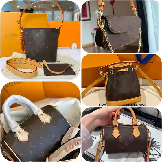 High version classic old flower full series trendy women's bag shoulder crossbody bag butterfly pillow mahjong wealth bucket bag