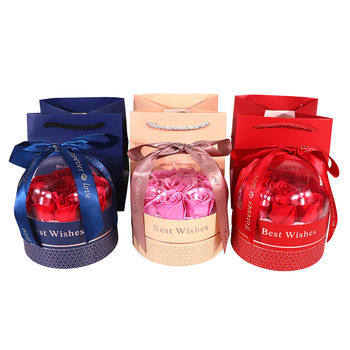 Batch Cylinder 9 Rose Box Earrings Ring Necklace Lipstick Jewelry Gift Box Seven Pairs of Earrings Gold Cake Box