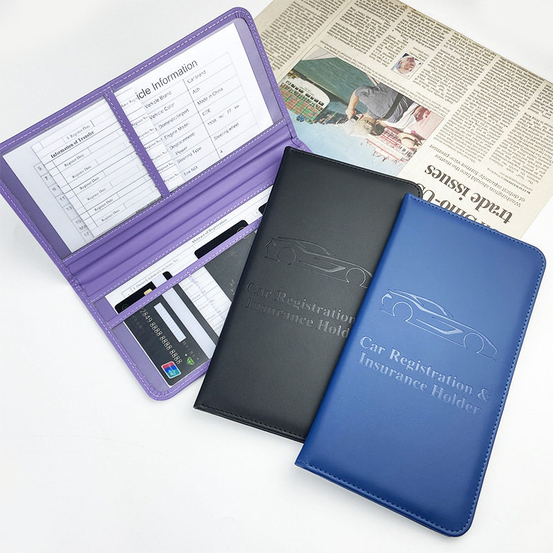 Cross-Border Amazon Us Driver's License Pu Leather Car Registration Document Holder Insurance Information Document Protective Cover