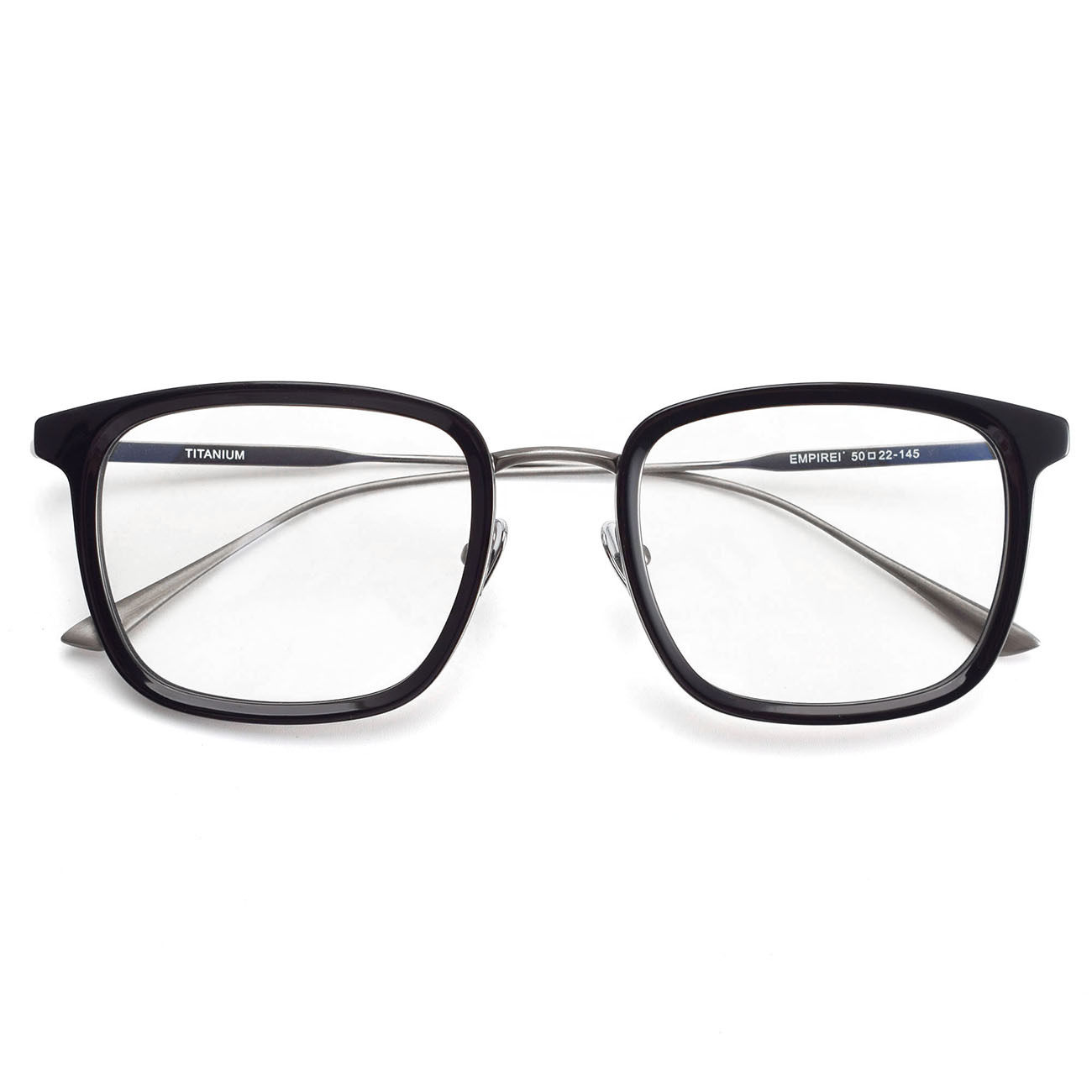 Imperial Series Empirei Eyeglass Frames for Men, Square Japanese Style, Pure Titanium Large Frame for Prescription Glasses