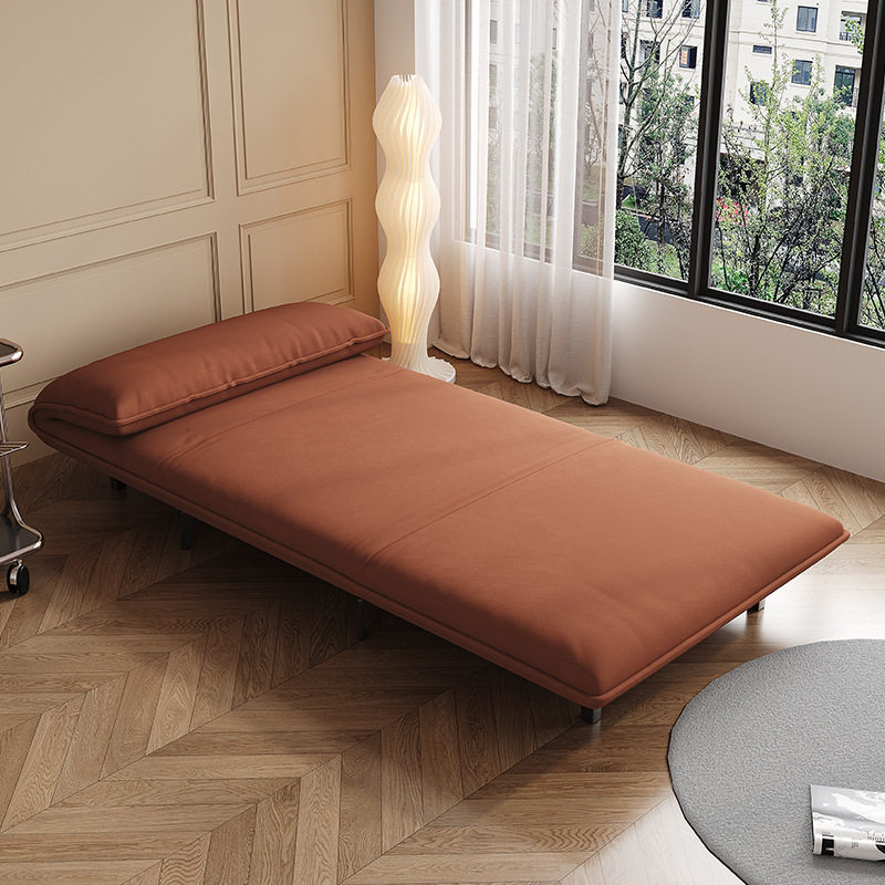 意式极简磨砂布沙发床小户型客厅卧室书房两用可折叠多功能网红款