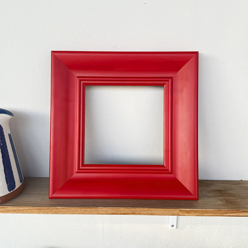 Dopamine Rouge Mirror Frame Oil Painting Custom Wooden Framing Wooden Picture Frame Solid Wood Framing Self-Assembling Photo Frame Empty Frame