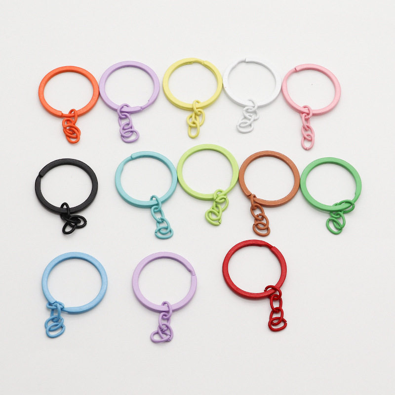 Factory wholesale paint keychain spray paint color lobster buckle three-piece set doll hanging buckle keychain three-piece set