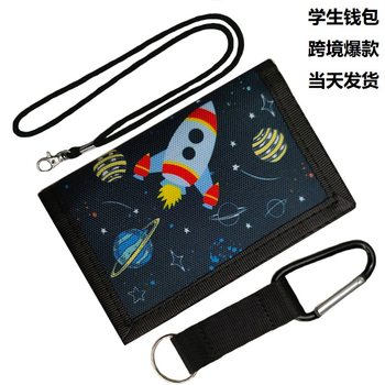 Cross-border Foreign Trade Rope Printed Wallet Mountaineering Buckle Long Three-fold Wallet Portable Coin Purse for Students and Children