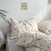 ins Korean Style Fresh Style 60 Cotton Four-Piece Set Floral Pastoral Style Cotton Quilt Cover Bed Cover 3-Piece Set 4