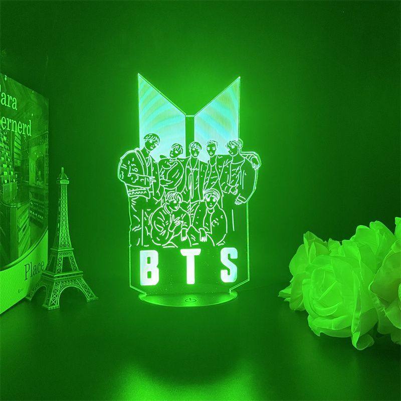 Usb night light BTS bulletproof youth group photo logo fans should help the surrounding colorful standing brand atmosphere light surrounding