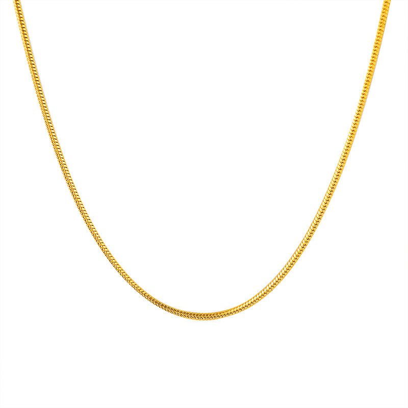 钛钢不掉色M扣蛇骨链2024新款项链女简约颈链百搭通勤素链锁骨链