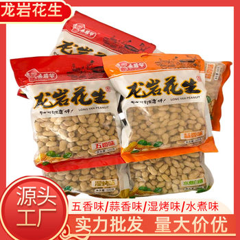Longyan Boiled Peanuts, Sun-Dried, Wet-Roasted, Garlic-Flavored, Five-Spice Peanuts, Bagged, Shelled, Cooked Peanuts, Snacks, Roasted Goods, Specialty
