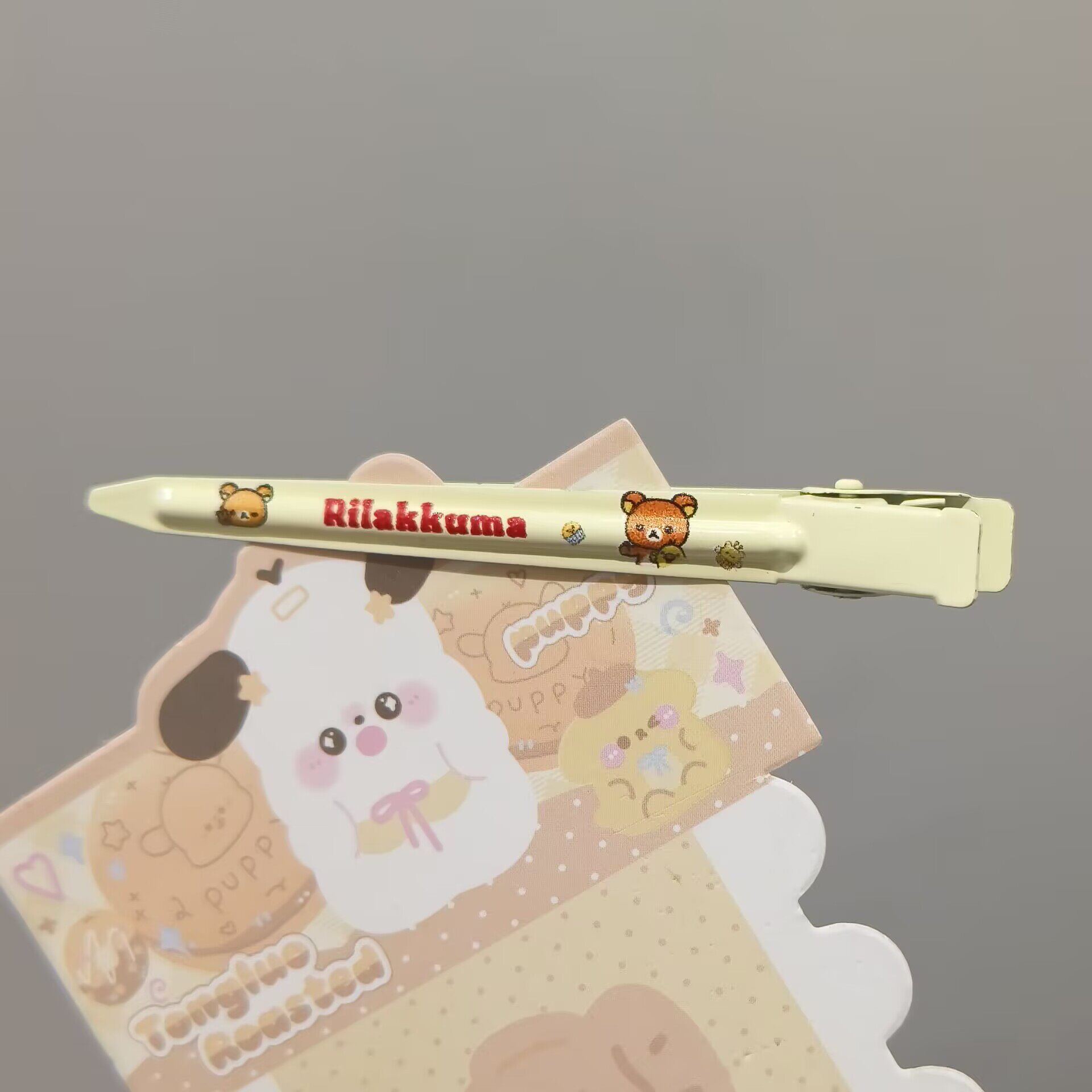可爱轻松熊字母金属长条发夹高颜值甜美女孩鸭嘴夹发卡发饰批发