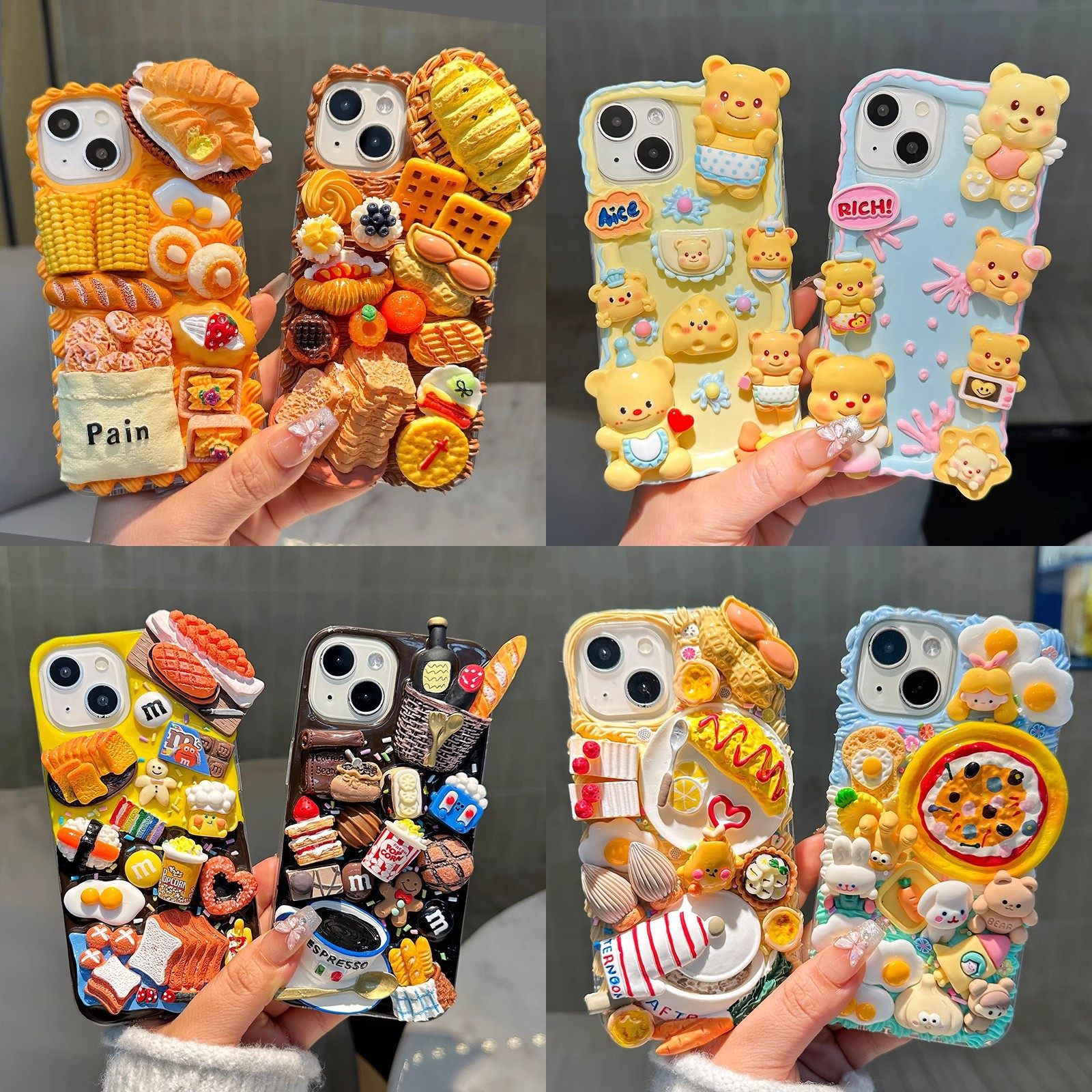 DIY Cream Gel Phone Case Material Bag Macaron Color New Children Student Homemade Creative Gift suit Women
