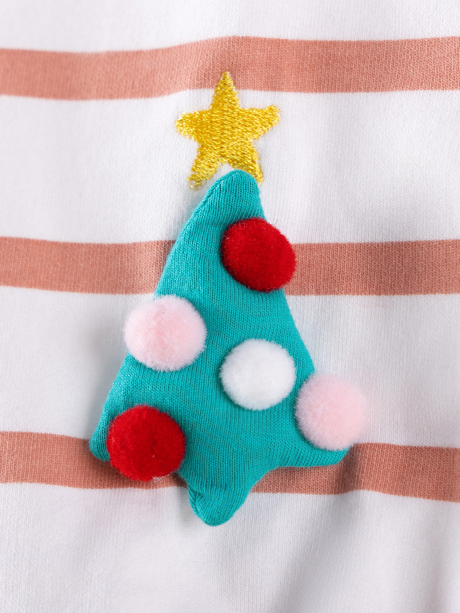 Usine vente en gros vêtements enfants, nouvel ensemble fille Noël automne, tenue enfant mignonne rayée