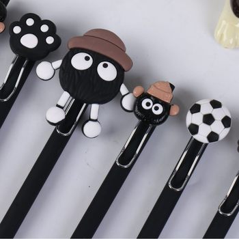 Cartoon Gel Pen Stationery Student Water-Based Pen Black Supplies Learning Prizes Wholesale Signature Pen Refill 0.5mm