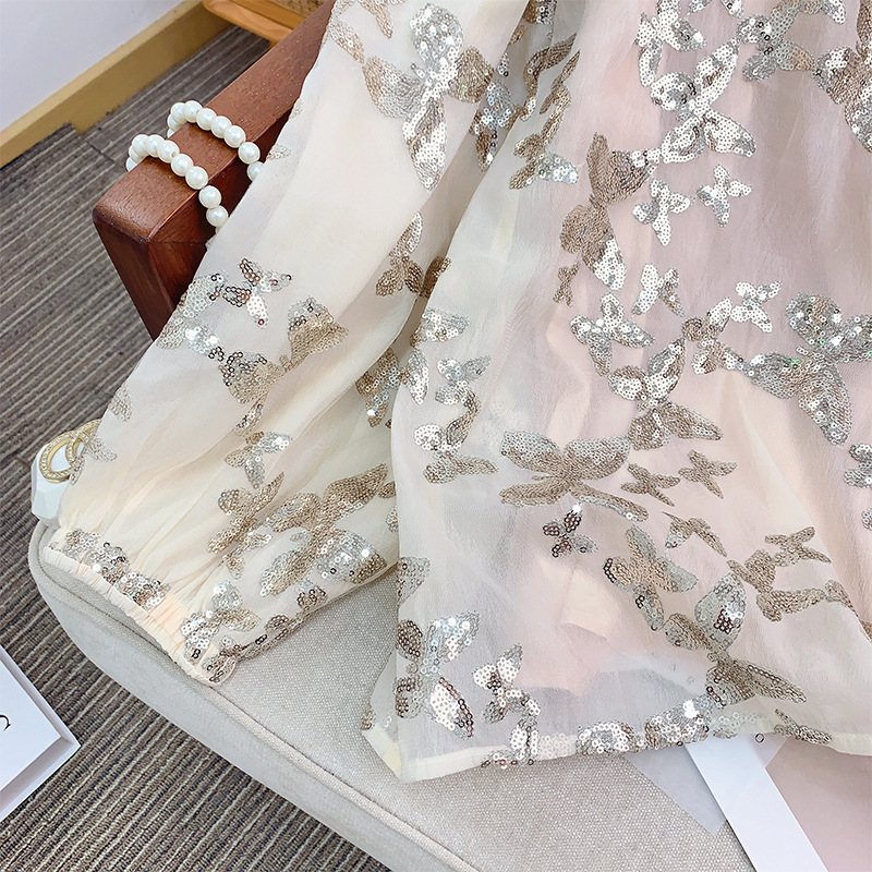 Đầm dài thêu sequin quyến rũ dáng trễ vai — Áo quây Chất lượng cao, Váy liền trễ vai, Váy liền kiểu cardigan