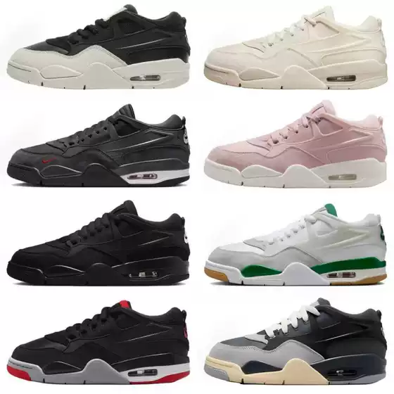 Original Aj4 Black Warrior Basketball Shoes Jordan 4 First Edition Black and Red Replica Sneakers Aj4 Low-Top Wear-Resistant Skate Shoes