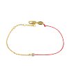 23 French red rope same style 18K gold birth year single diamond small red rope half rope half chain bracelet girlfriends gift