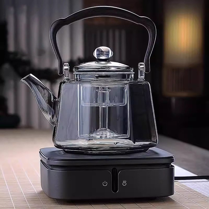Glass Tea Boiling Kettle Thickened Heat Resistant Tea Making Single Pot Electric Ceramic Stove Special Tea Making and Health Care Scented Tea Steaming Teapot