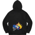 E552supreme 22fw duck down records hooded black