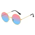 Gold frame with pink and blue pieces