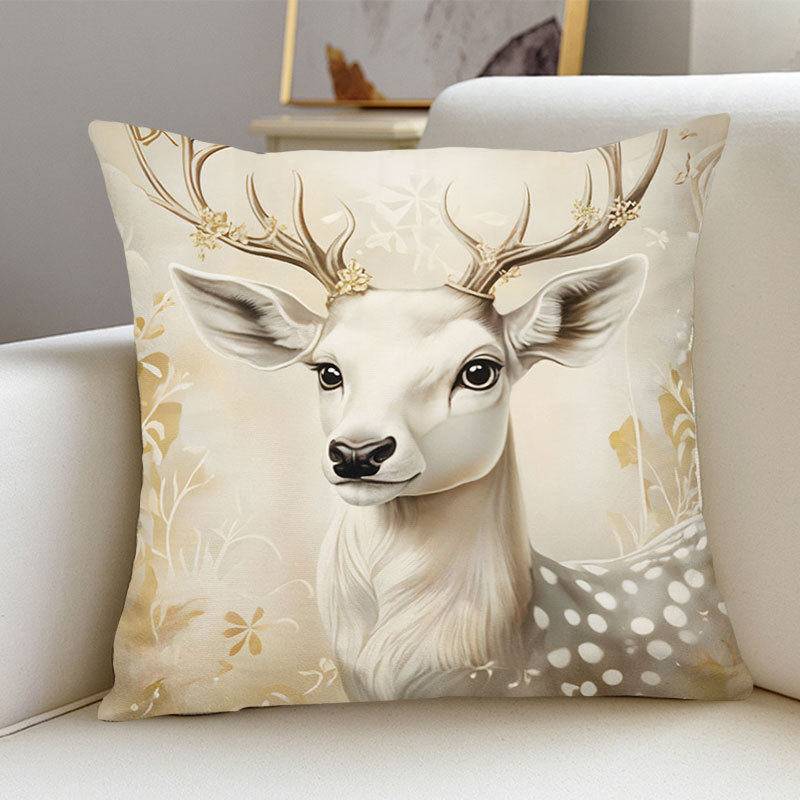 New Christmas Pillow Cover Holiday Elk Rabbit Decorative Sofa Atmosphere Decorative Linen Pillow Cover Wholesale