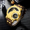 2024 New Arrival Belt Men's Watch Large Dial Quartz Watch Trendy Sports Watch Cross Border Gold Watch