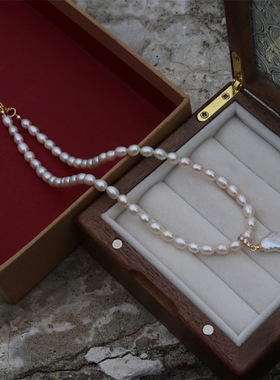 珍珠项链淡水珍珠锁骨链碎银子