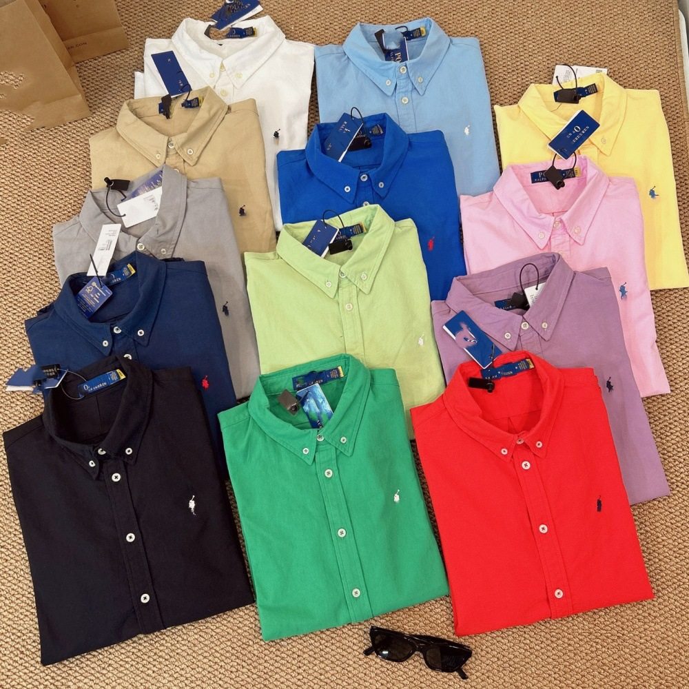 เสื้อเชิ้ต Oxford ปักลาย Pony Rl คุณภาพสูง สำหรับผู้ชายและผู้หญิง ใส่ลำลอง แขนยาว สไตล์คลาสสิก นำเข้าจากต่างประเทศ