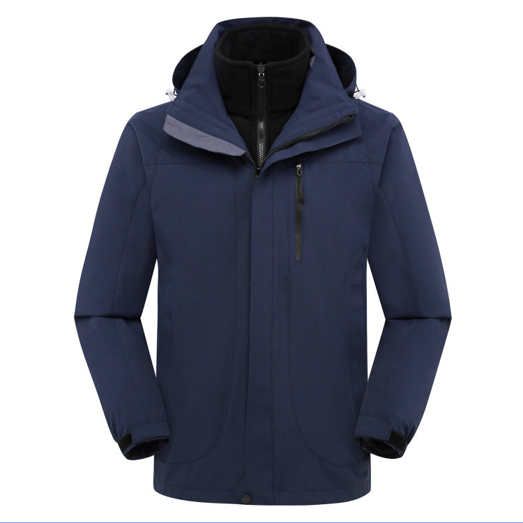 Men's and women's outdoor jacket two-piece three-in-one sports waterproof warm coat can be printed logo